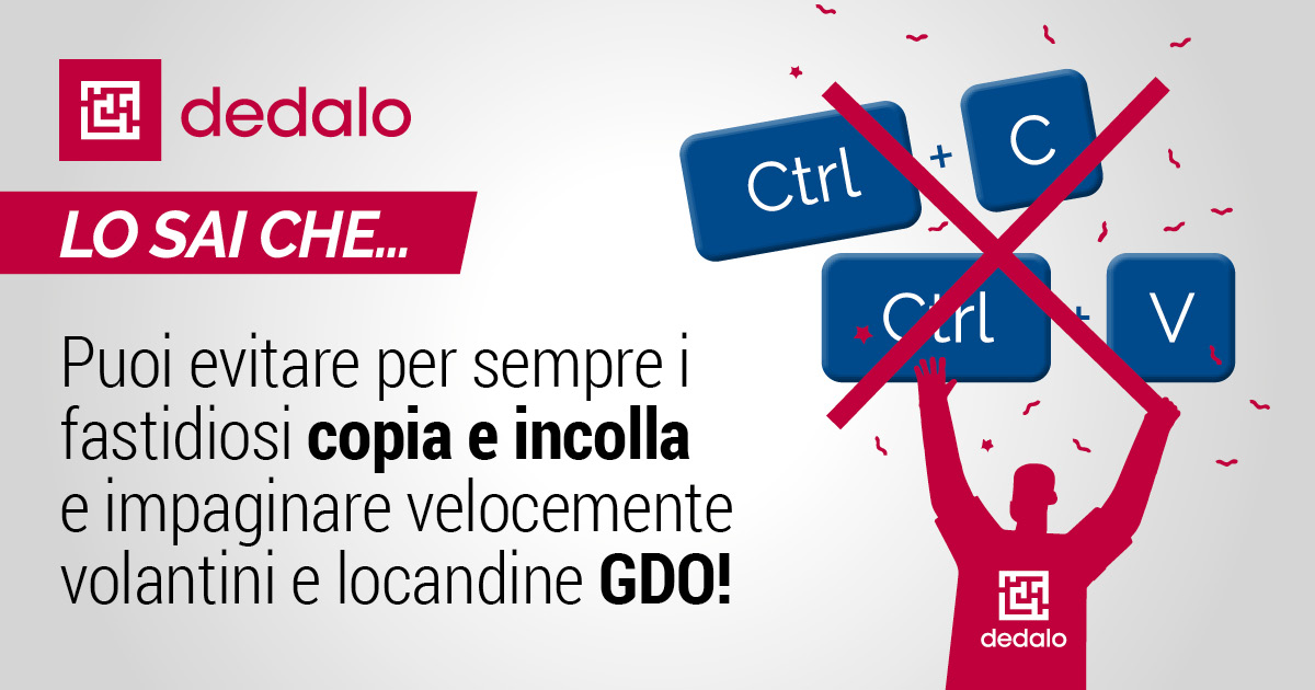 DEDALO impaginazione automatica volantini offerte supermercati